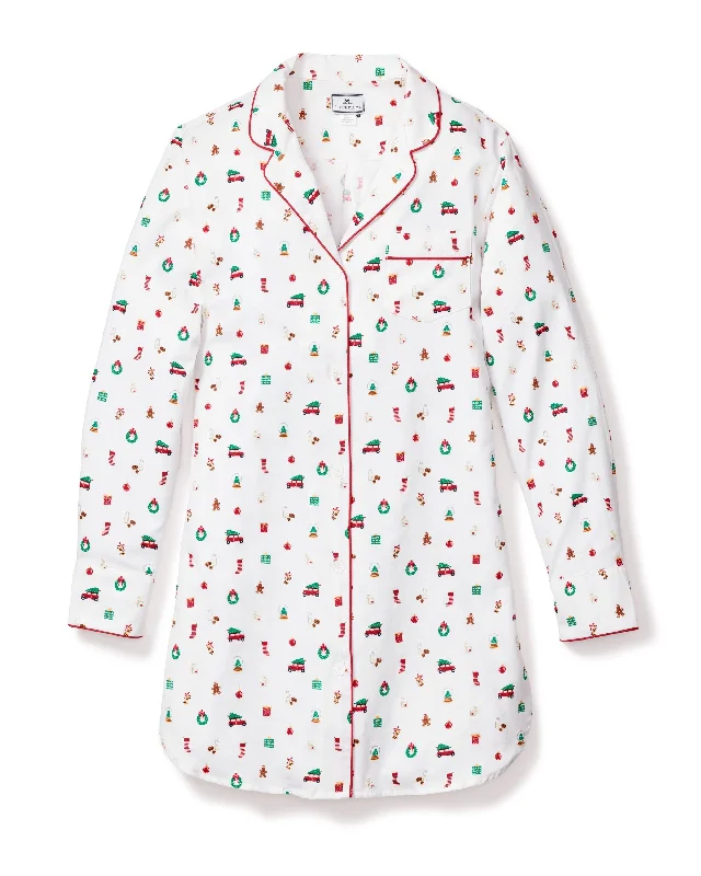 Women's Twill Nightshirt | Winter Nostalgia Lace Blend Ribbed Blend Corduroy Blend