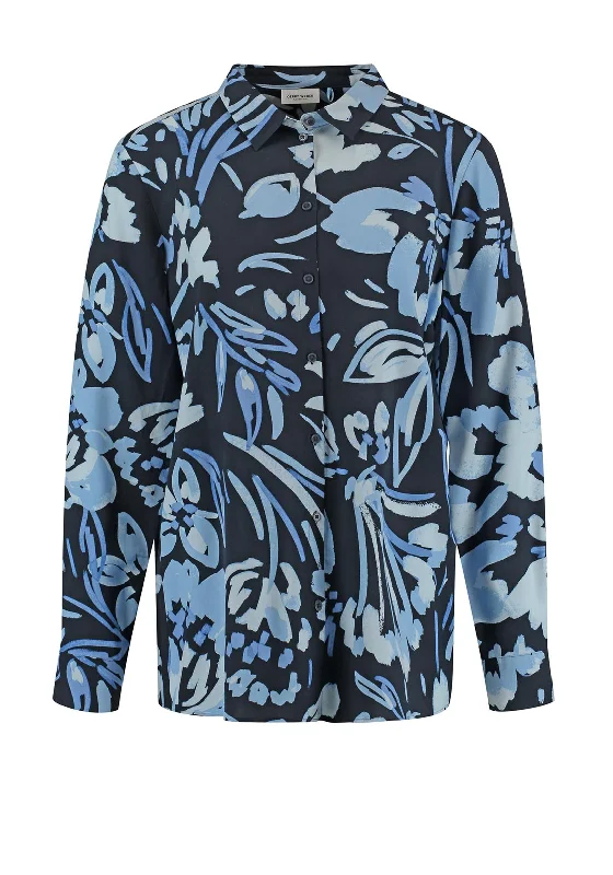 Gerry Weber Floral Print Shirt, Ocean Wonders Mesh Blend Leather Blend Suede Blend