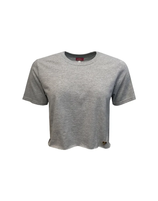 Grey Breeze Cropped T-shirt Fleece Nylon Spandex