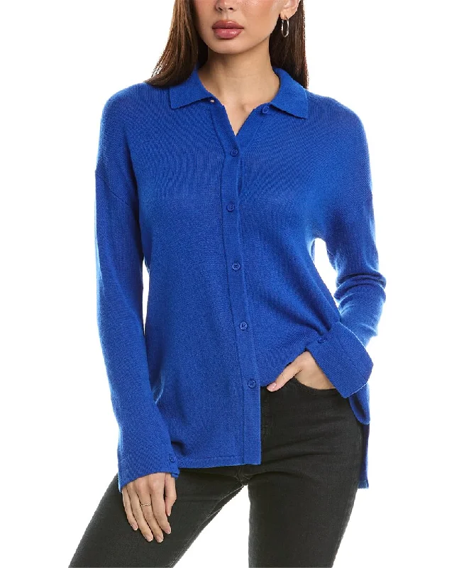 Hannah Rose Wool & Cashmere-Blend Shirt Cashmere Blend Cotton Blend Poly Blend