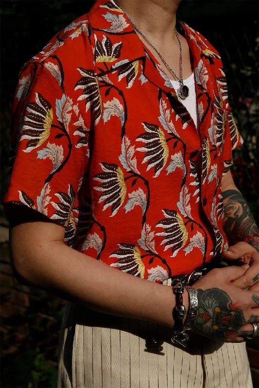 Hare - 50s Aloha Style Hawaiian Shirt Rayon Velvet Corduroy