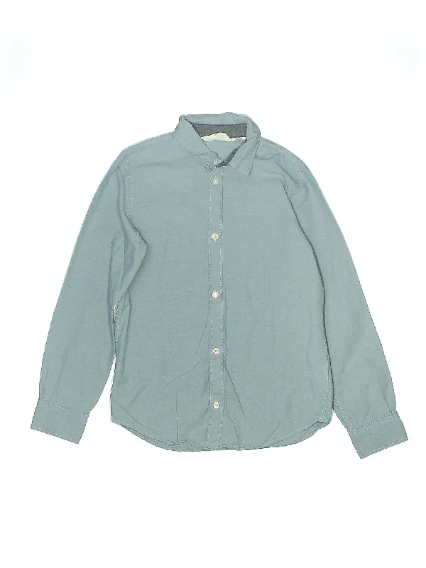 Long Sleeve Button Down Shirt Zippered Buttoned Snapped