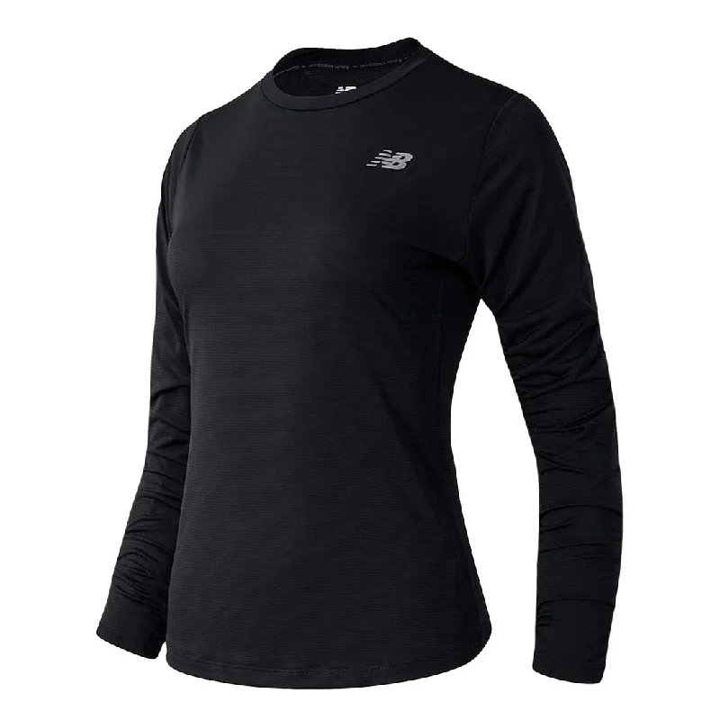 New Balance - Women's Accelerate Long Sleeve T-Shirt (WT23225 BK) Boxy Fit Fitted Loose