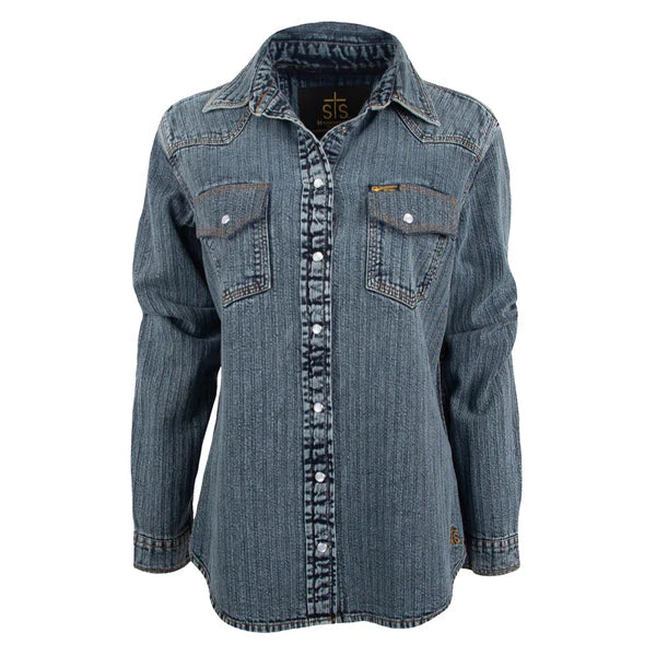 Womens STS Ranchwear Duke Denim Shirt Mesh Blend Leather Blend Suede Blend