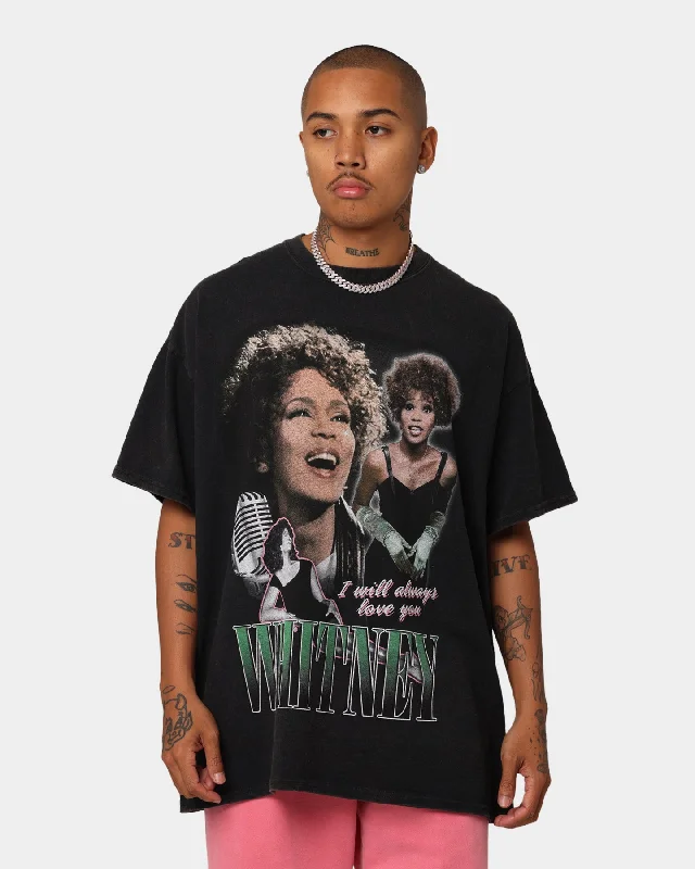 Whitney Houston Always Love You T-Shirt Black Wash Anti-Shrink Durable Soft